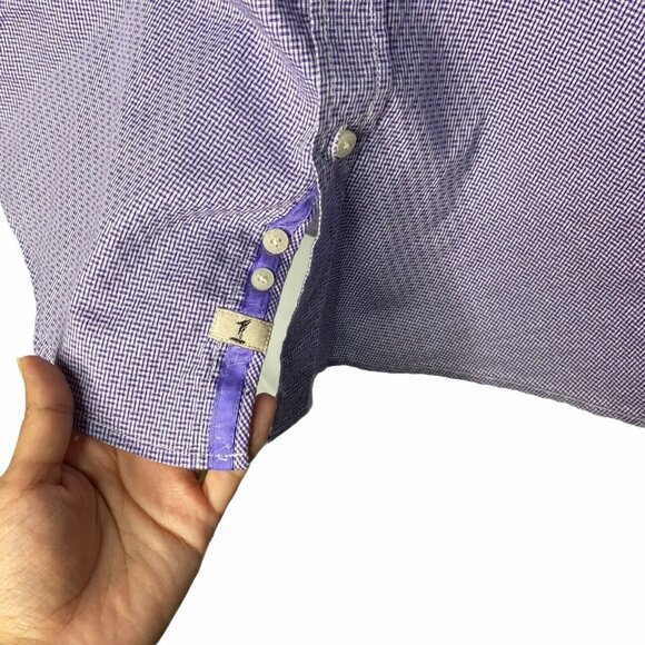 1 Like No Other London Button-up Mens Size 15(M) Purple Long Sleeve Casual Shirt - Picture 9 of 11